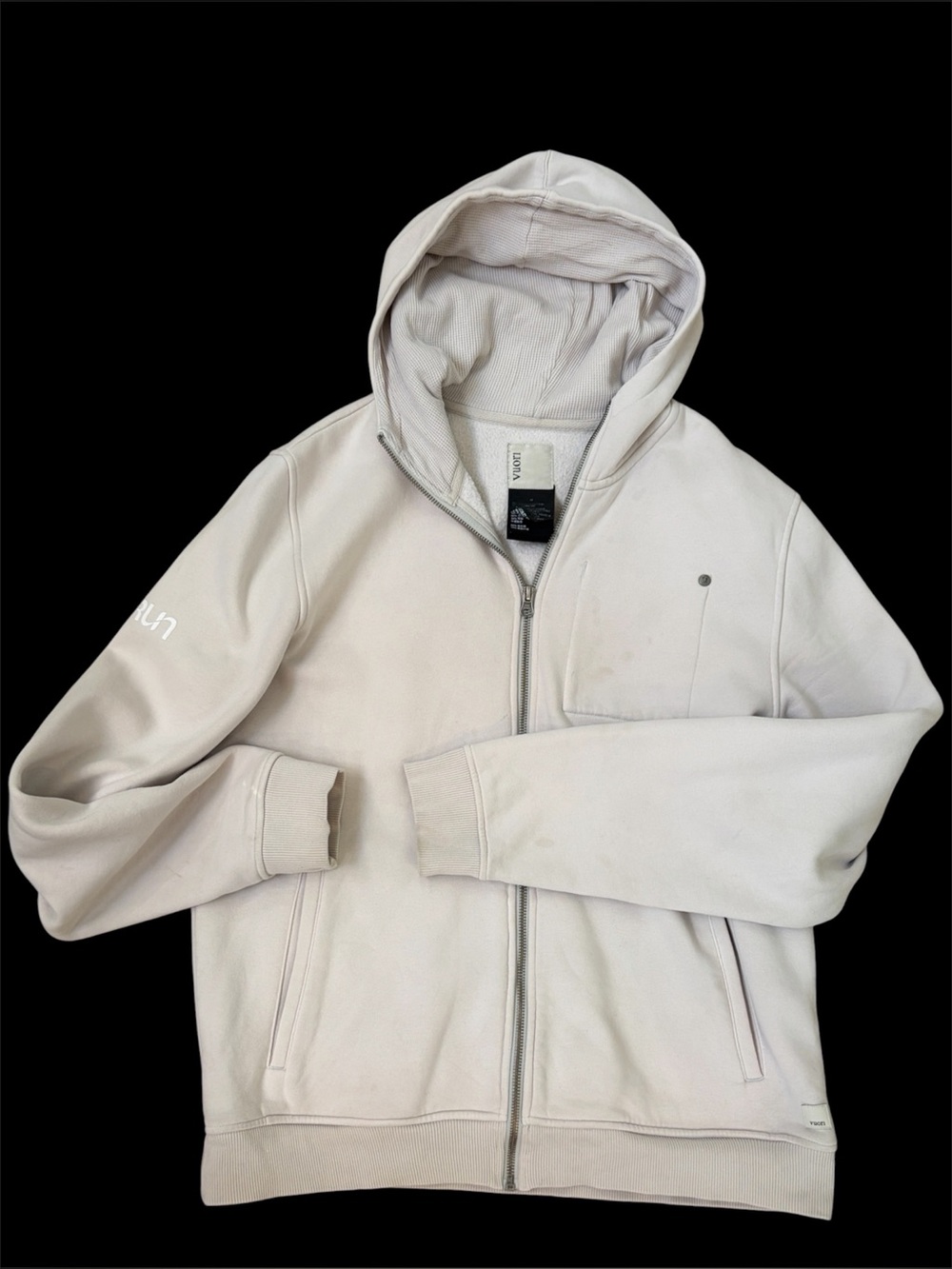 Vuori men’s seaside hoodie color salt classic zip up medium EUC sweatshirt